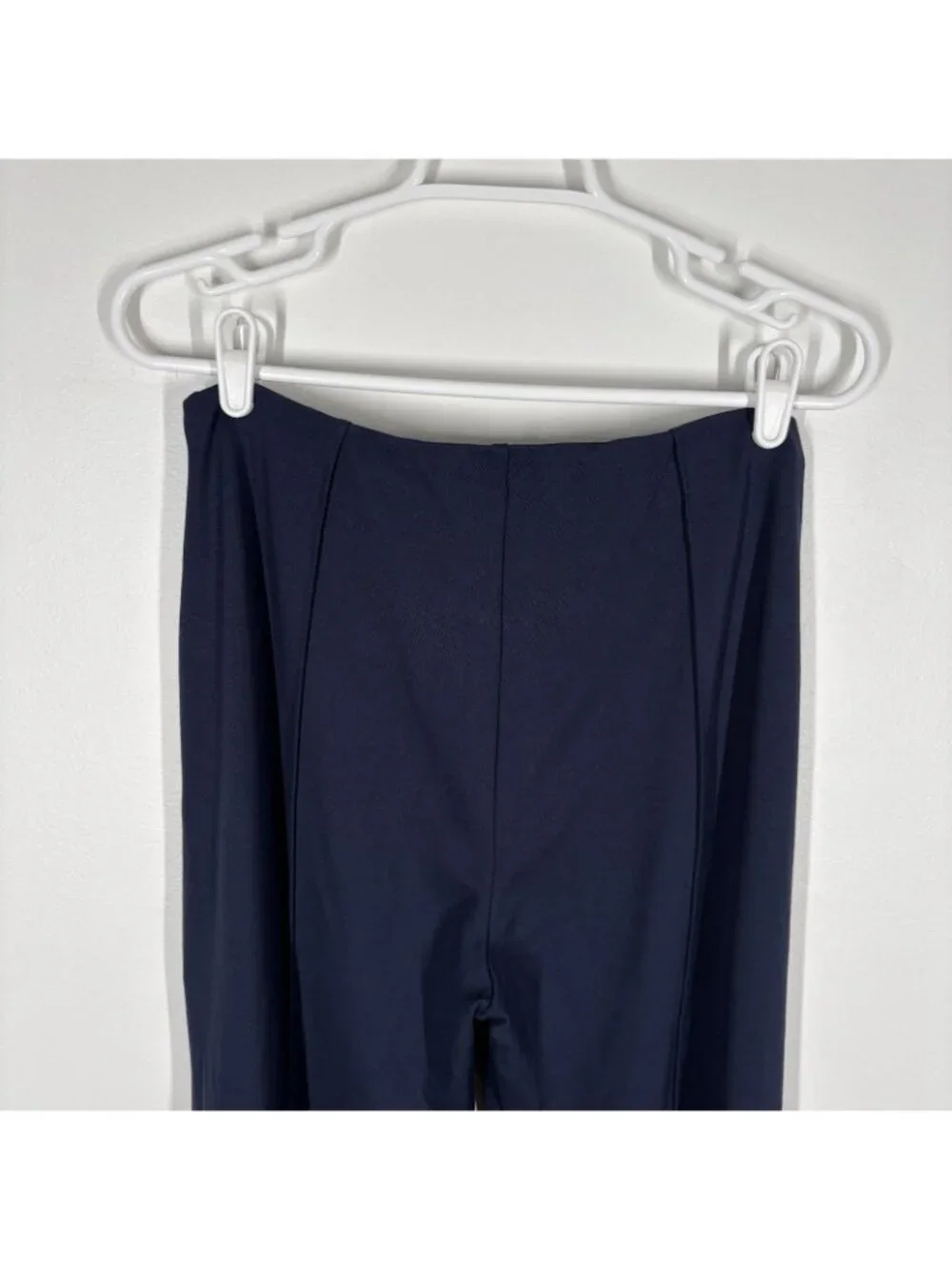 J.Crew Women M Navy Blue High Rise Pintuck Wide-Leg Pant In Stretch Ponte NWT